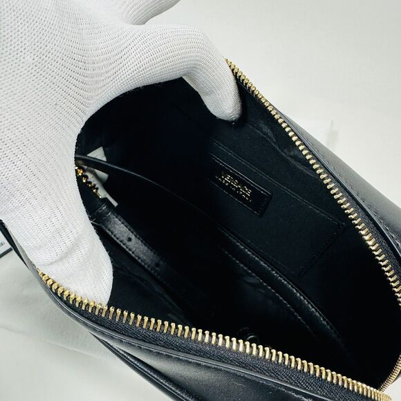 Versace La Medusa Quilted Lambskin Leather Medium Crossbody Camera Bag Black NWT - Picture 10 of 15
